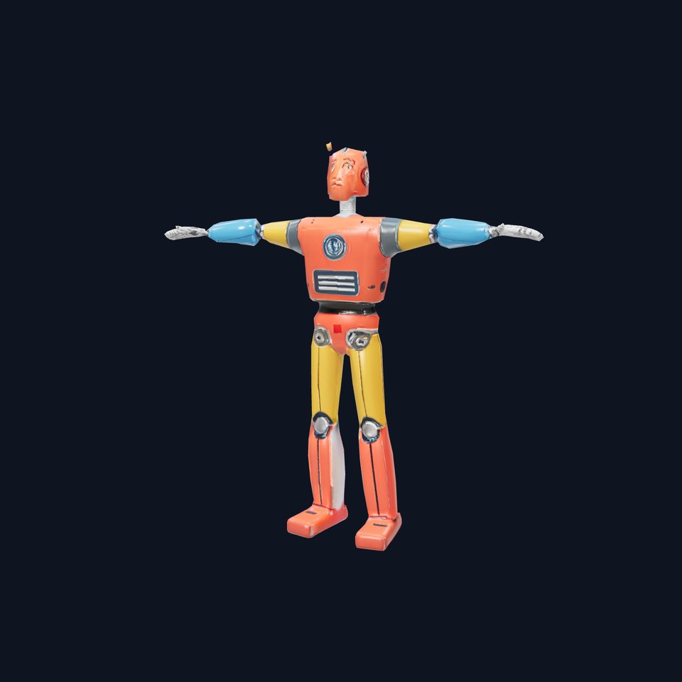 Retro Orange Robot model pack